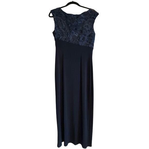 Connected Apparel Women's Evening Dress Navy Blue Size 8 Petite NWT - Picture 3 of 7